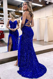 Shiny Sequins Feather Prom Dress Mermaid Long Evening Dress WP452