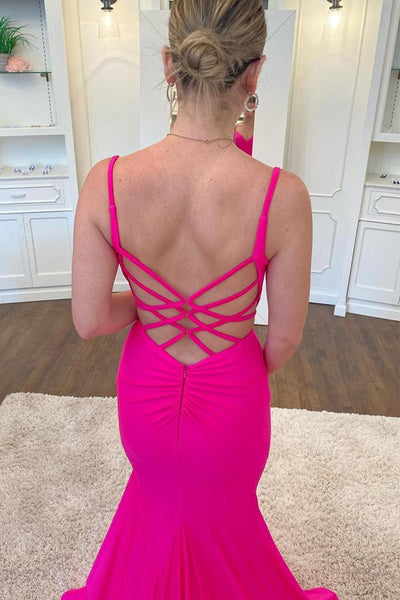 Blushing Pink Spandex Slim Fit Mermaid Prom Dress - Promfy