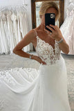 Elegant A-Line Chiffon Wedding Dresses With Lace Appliques WW320
