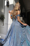 Sweetheart  Formal High Slit Glitter Prom Dresses Evening Dresses WQ123