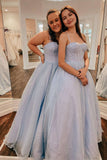 Sparkly Tulle Sweetheart Straps Long Prom Dress,WP292