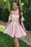 Stunning Off The Shoulder Lace Homecoming Dress,WD155