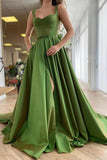 Elegant Green Sweetheart Long Prom Dress Split Evening Dress,WP184