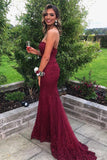 Sweetheart Burgundy Lace Prom Dress Strapless Evening Dress,WP172