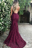 Mermaid Backless Lace Prom Dress Sexy Evening Dress,WP055