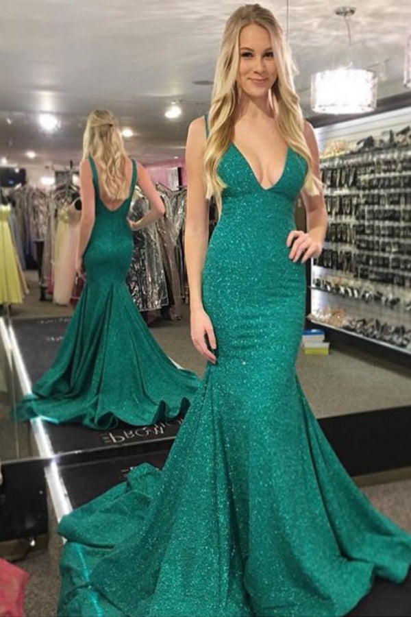 Shiny Mermaid Satin Long Prom Dress With Slit,WP170