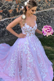 Gorgeous Backless Long Prom Dress Lace Appliques Evening Dress,WP126