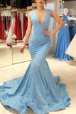 Shiny Mermaid Satin Long Prom Dress With Slit,WP170
