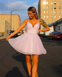 Shiny Lavender Tulle Cute Homecoming Dress WD224