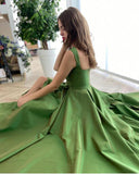 Elegant Green Sweetheart Long Prom Dress Split Evening Dress,WP184