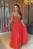 A-line Sweetheart Red Chiffon Prom Dresses Formal Dresses WP431