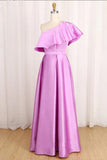 A Line Satin Long Prom Dress One Shoulder Formal Dress,WP086 winkbridal