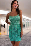 Glitter Green Sequins Tight Homecoming Dress,Mini Party Dress WD235 winkbridal 