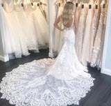 Gorgeous Lace Mermaid Garden Wedding Dress Long Bridal Gown WW289