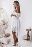 High Low White Lace Homecoming Dress,WD099