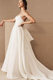 Ivory Tulle Spaghetti Straps Beach Wedding Dress,WW054