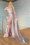 Mermaid Strapless Sequins Long Prom Dress,One Shoulder Evening Dress WP434 winkbridal