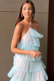 Princess Halter Tiered Tulle Prom Dress,WQ118 winkbridal