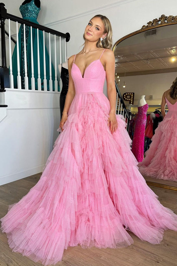 Princess Pink Prom dresses Long Party Dresses,WQ106