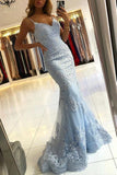 Stunning Mermaid Lace Appliqued Prom Dress With Beading ,WP346