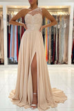 Charming One Shoulder Chiffon Prom Dress With Slit,WP339