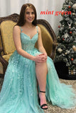 Charming Sweetheart Lace Prom Dress With Slit WP425