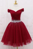 Cute Off The Shoulder Homecoming Dress Tulle Short Prom Dress,WD157