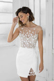Sheath White Short Homecoming Dress,WD078