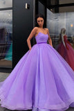 Organza Strapless Ball Gown Sweetheart Long Prom Dress,WP194