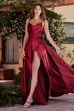 A Line Long Satin Prom Dress Formal Party Dress,WP262
