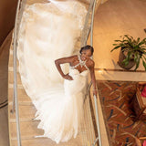 Luxury Mermaid Halter Lace Wedding Dress,Lace Bridal Gown,WW217