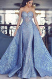 Gorgeous Sweetheart Sheer Sleeve Prom Dress With Removable Skirt,WP092