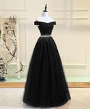 Elegant Off The Shoulder Tulle Long Prom Dress With Rhinestones,WP181