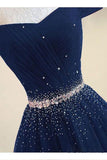 Elegant Off The Shoulder Tulle Long Prom Dress With Rhinestones,WP181