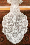 Mermaid V Neck Sheer Back Long Wedding Dress,WW266